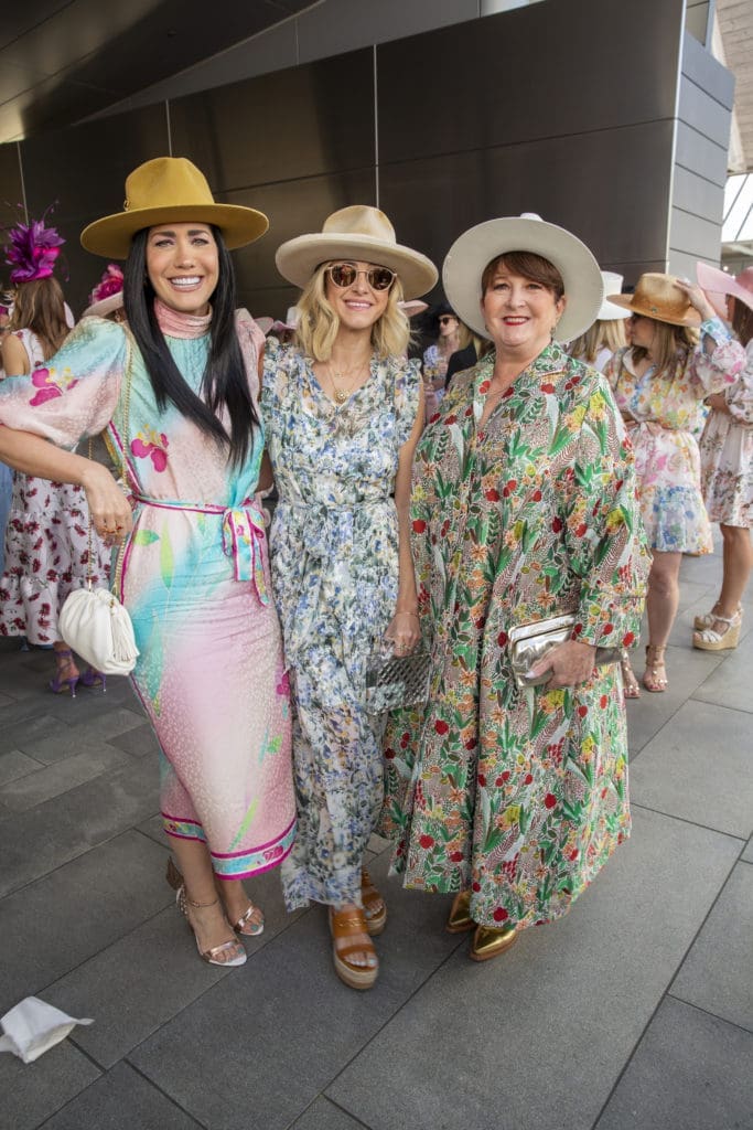 Tiffany Halik, Teressa Foglia, Ellen Krantz at Hermann Park Conservancy's Hats in the Park luncheon
 (Photo by Jenny Antill)