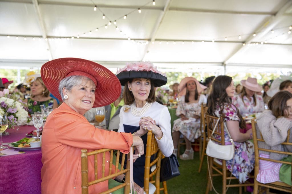 Cece Fowler, Susie Criner at Hermann Park Conservancy's Hats in the Park luncheon (Photo by Jenny Antill)