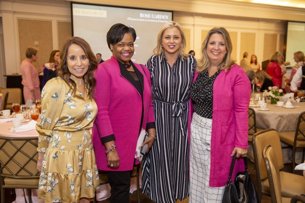 Rica Suchma, Marian Harper, Jennifer Whistler, Kathy Crosby at The Rose luncheon