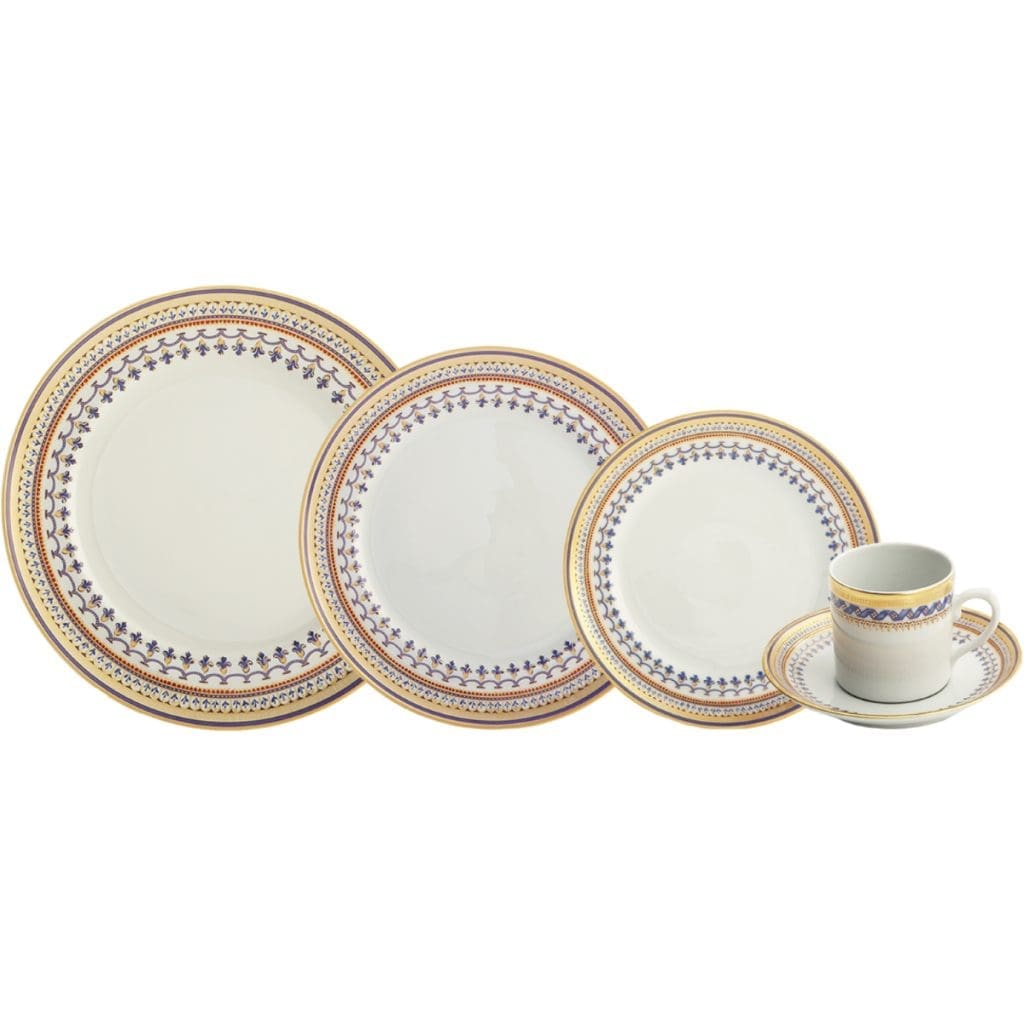 Mottahdeh Chinoise Blue Five Piece Place Setting.