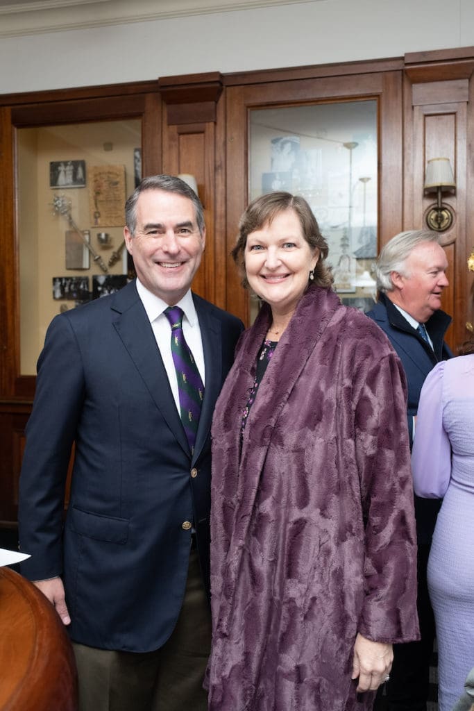Steve & Joella Mach at the King of Hermes luncheon in the King's Bar at Antoine's in the French Quarter (Photo by Daniel Ortiz)
