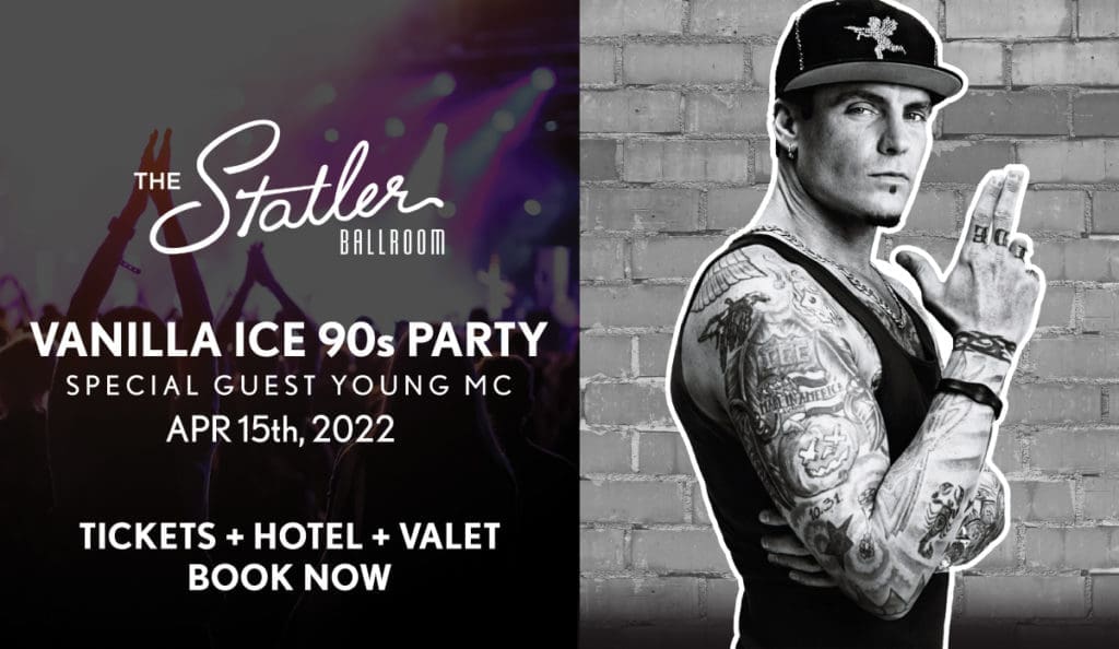 Collaborate and Listen with Vanilla Ice during The Statler's Ballroom Concert Series.