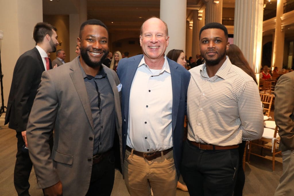 Chuka Ilochi, Carl Wimberley, Sam Wamwiri at the Oil & Gas Texas Hold 'Em tournament  (Photo by Priscilla Dickson)