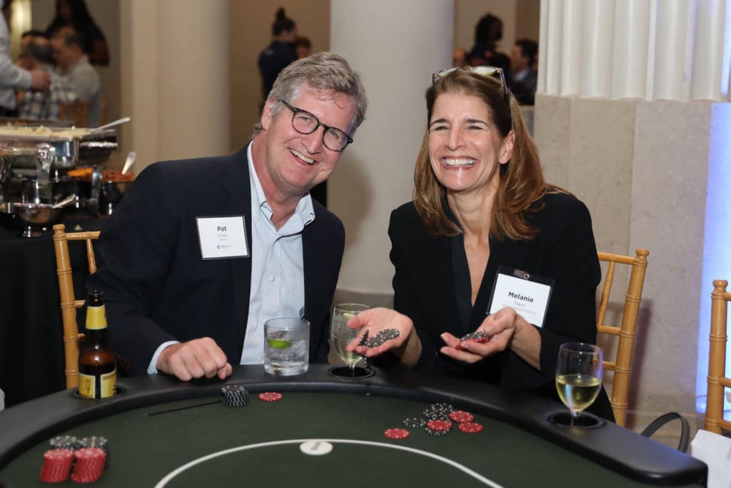 Pat Mizell, Melanie Trent at the Oil & Gas Texas Hold 'Em tournament  (Photo by Priscilla Dickson)