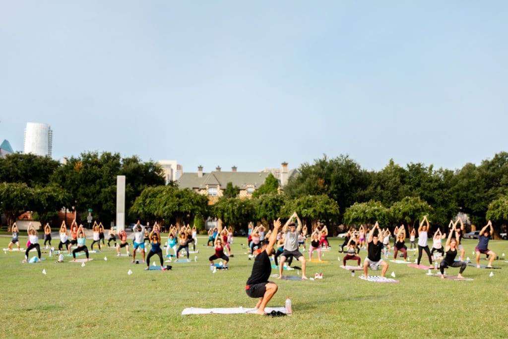 Uptown Dallas Inc. is bringing a variety of different local yoga studio classes to Griggs Park.