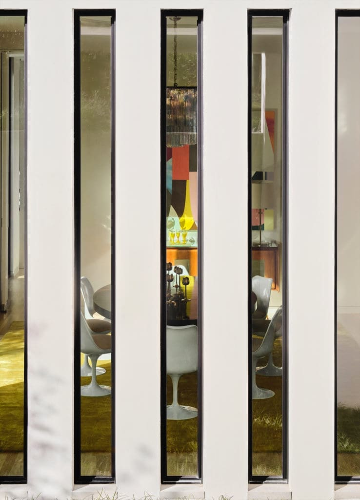 A glimpse of dining room through courtyard windows. (Photo by Lisa Petrole)