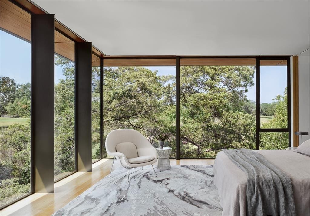 A serene master bedroom. 