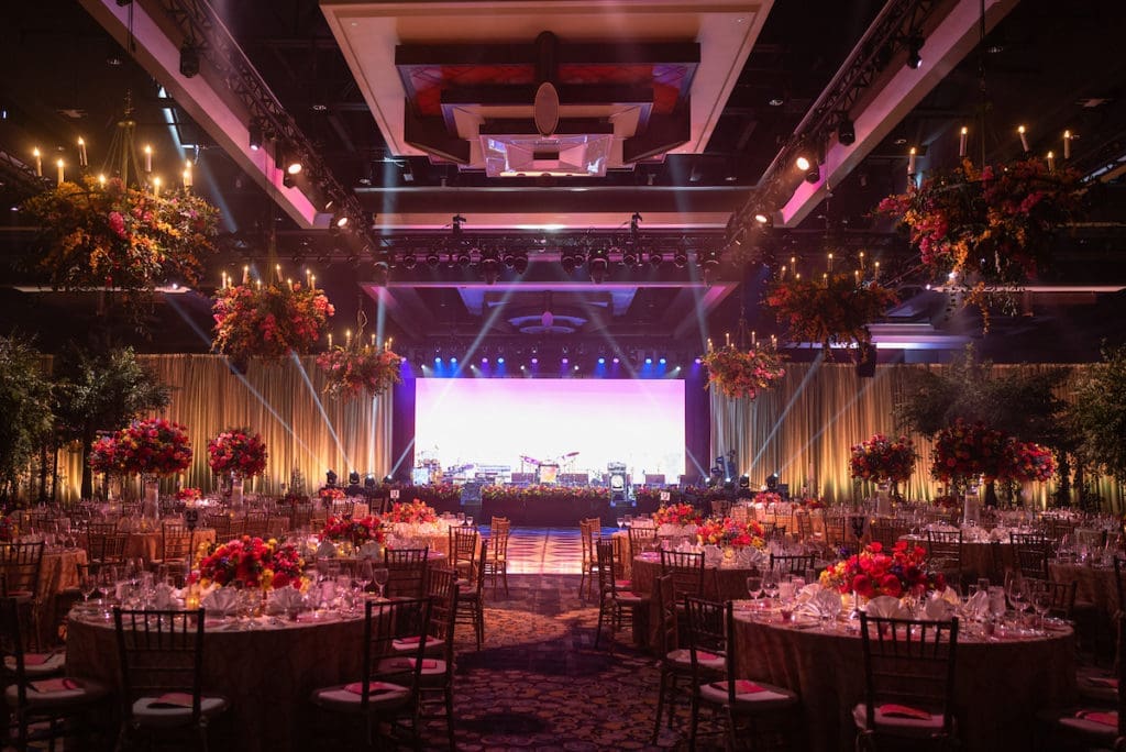 The ballroom at the Hilton Americas-Houston decorated garden style by The Events Company for the Memorial Hermann Gala. (Photo by Daniel Ortiz)