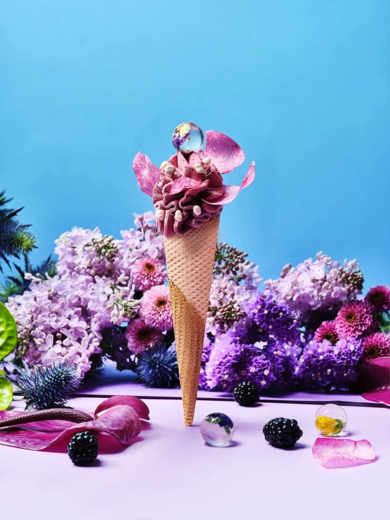 The gelato at the new Rocambolesc in Uptown Park comes in fantastic flavors like coconut violet. 