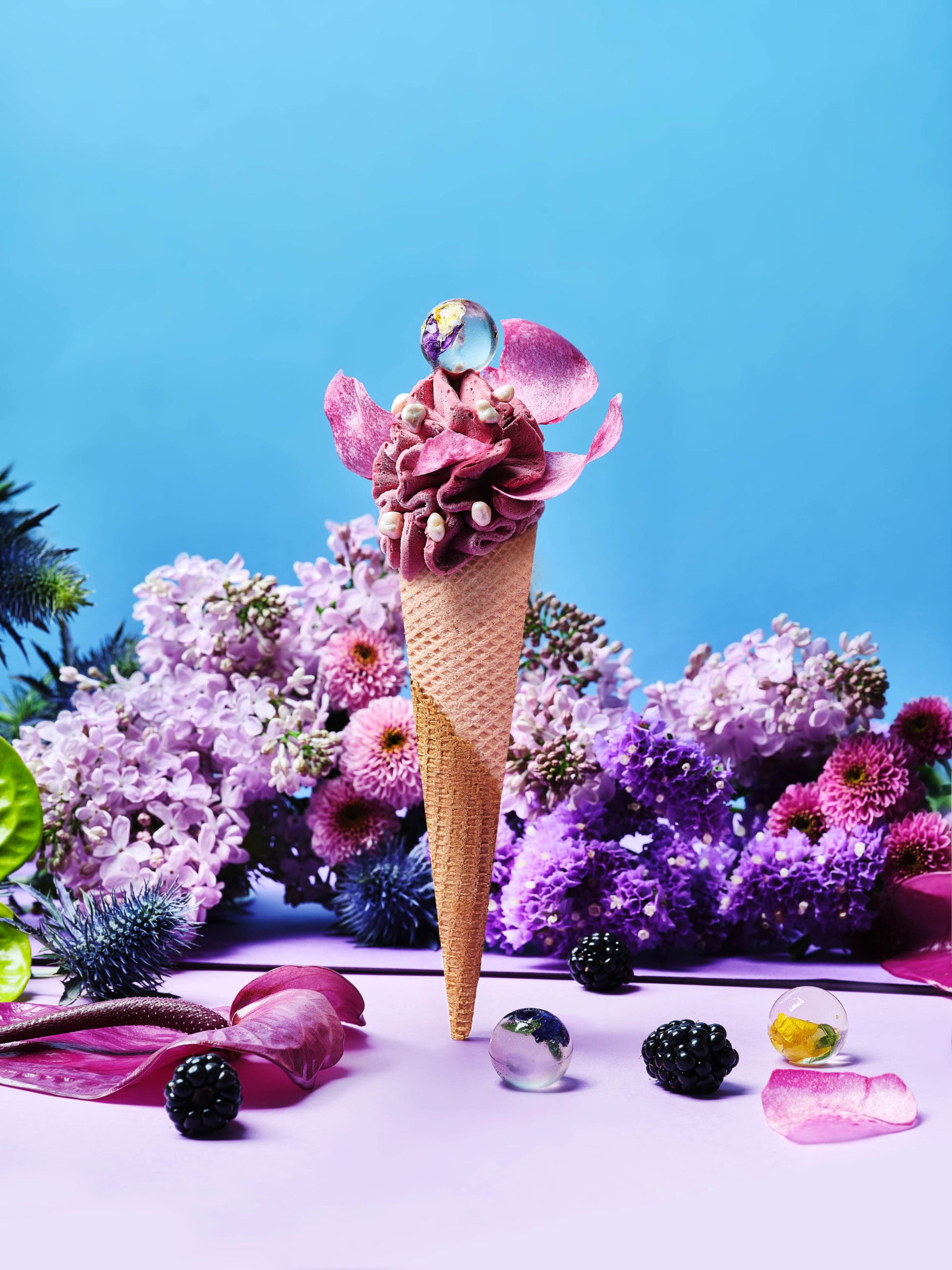 The gelato at the new Rocambolesc in Uptown Park comes in fantastic flavors like coconut violet.