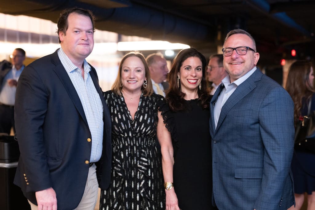 Steve & Mignon Gill, Samira Salman and Chad Libertus at the Bon Vivant Dinner benefiting Youth Development Center (Photo by Daniel Ortiz)