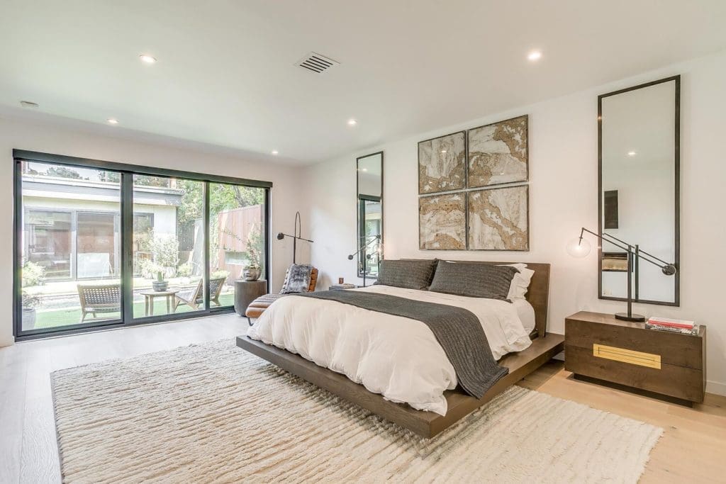 Primary suite with its view to the completely private courtyard.