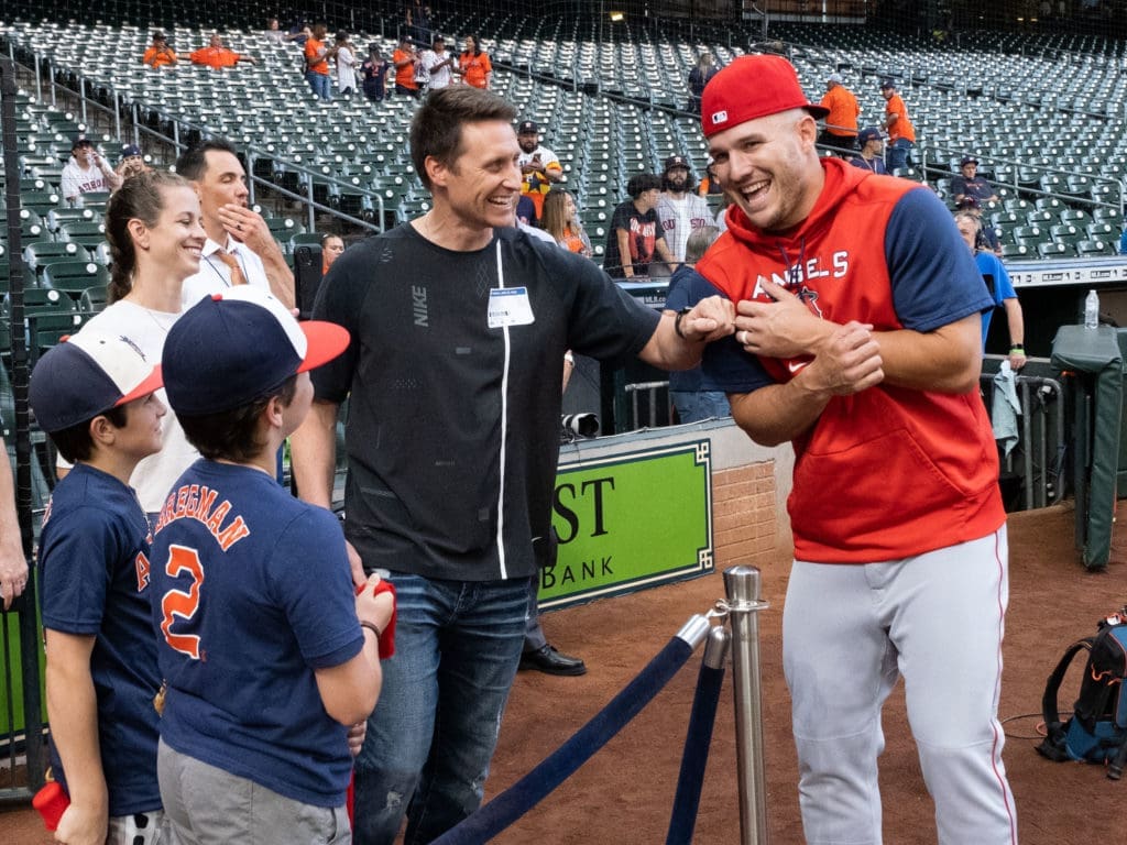 Mike Trout and Astros star Alex Bregman both spent a good amount with the Fuller family, including Clay Fuller (black shirt), the kids' uncle. (Photo by F. Carter Smith)