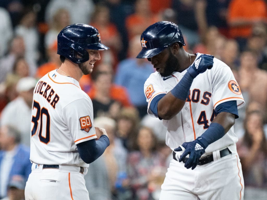 Kyle Tucker and Yordan Alvarez are the future and the present stars of an always evolving Houston Astros franchise under Jim Crane. (Photo by F. Carter Smith)