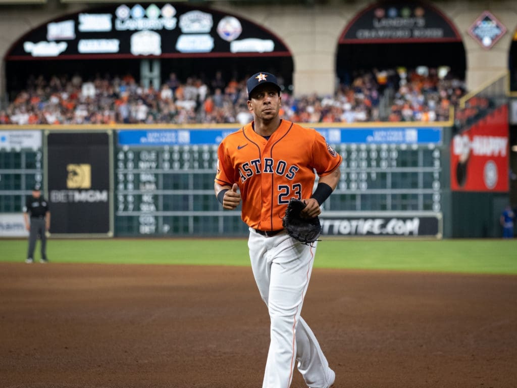 Astros outfielder Michael Brantley is the wise older leader of a dynasty in many ways. (Photo by F. Carter Smith)