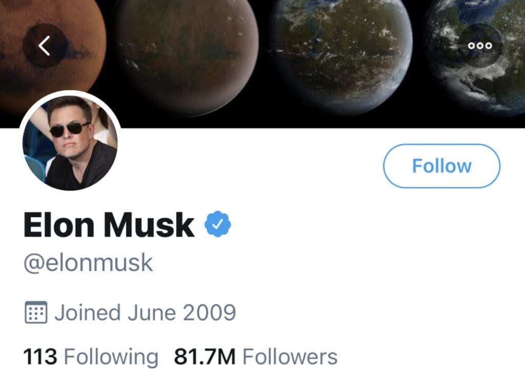 Elon Musk's personal Twitter account boasts 81.7 million followers.