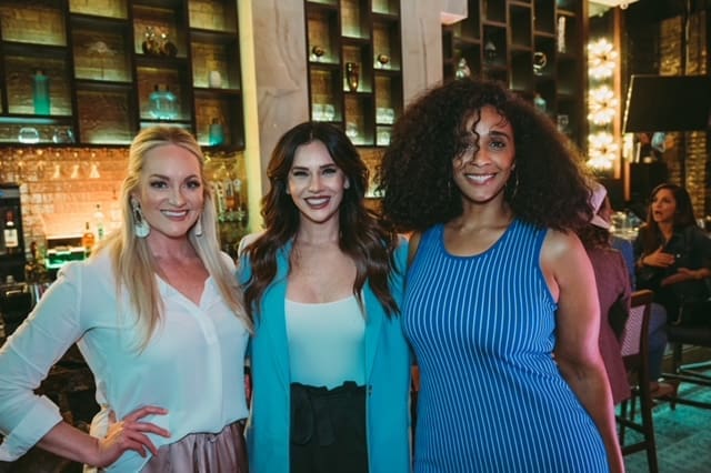 Madeleine Lamont, Sarah Englade, Elle Phillips strike a pose at the Fashion Full Circle event (Photo by Alondra Martinez)