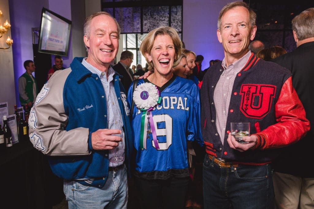 Les & Vaughn Clark, John Hastings at the Camp for All homecoming-themed gala (Photo by Johnny Than)