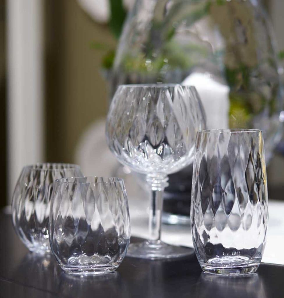 Abigail mouthblown glassware by Skyros Designs.