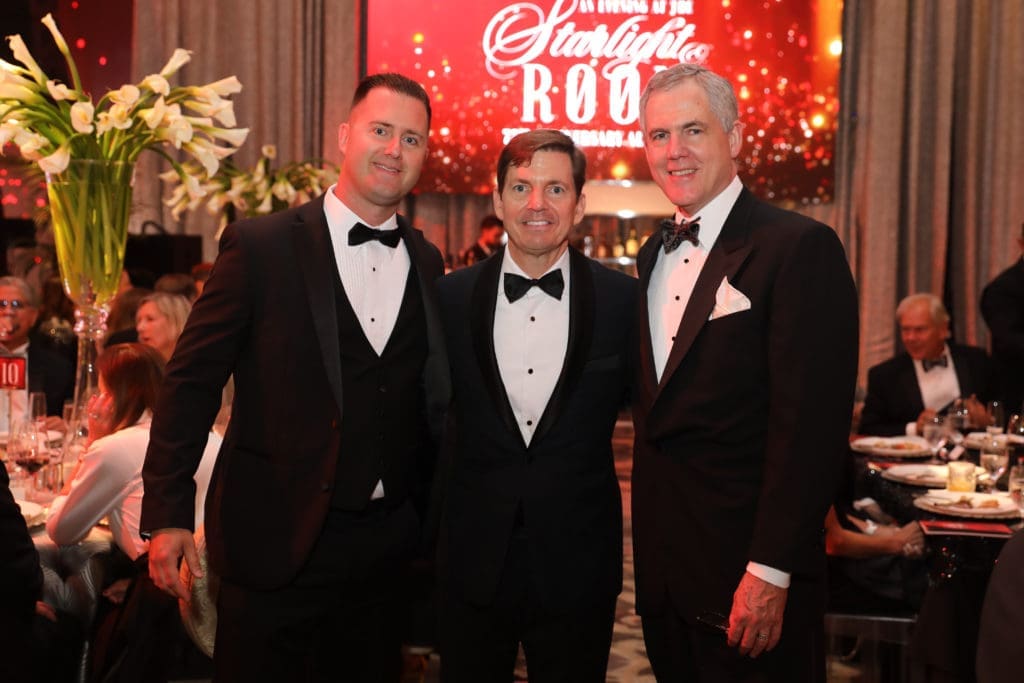 Paul Nielsen, Steve Morse, Craig Jarchow at the Alley Theatre 75th anniversary gala (Photo by Priscilla Dickson)