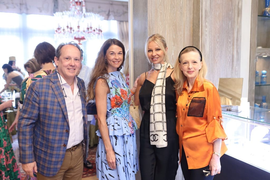 Franco Valobra, Kristin Van Ness, Isabella Reimer, Cristina Valobra at the spring luncheon introducing the new jewelry collection. (Photo by Quy Tran)