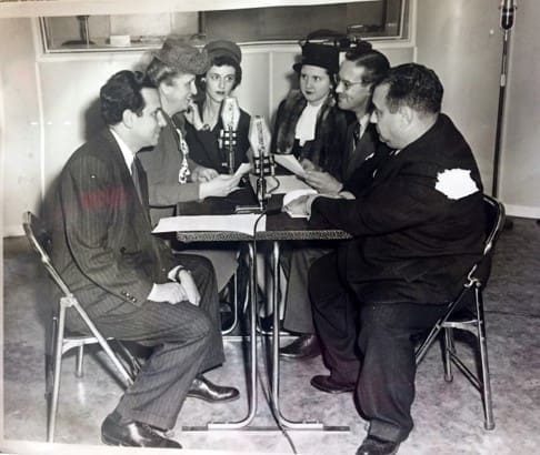 The Junior League of Dallas members recording a radio program in 1944. 