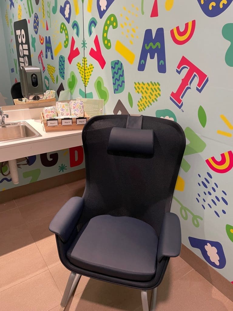 Globe Life makes space for calm feedings and sanitary changings this season.