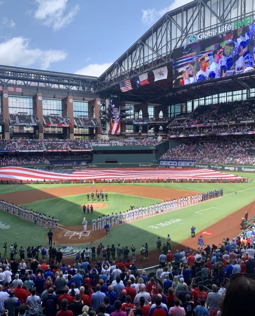 Opening Day at Globe Life Field kicked off the Texas Rangers' 50th season in Arlington. But MLB's newest ballpark is still making big improvements. (Photo by Jack Yarid)
