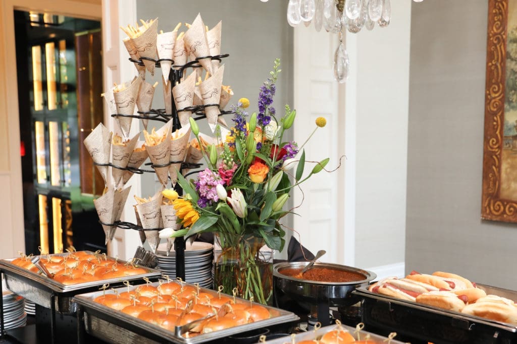 The elevated ballpark buffet from Churrascos (Photo by Priscilla Dickson)