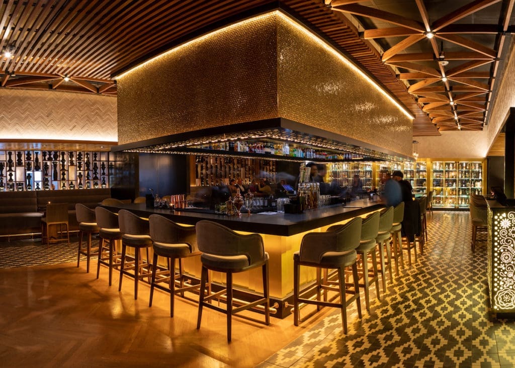 The central bar at the heart of The Mexican. 