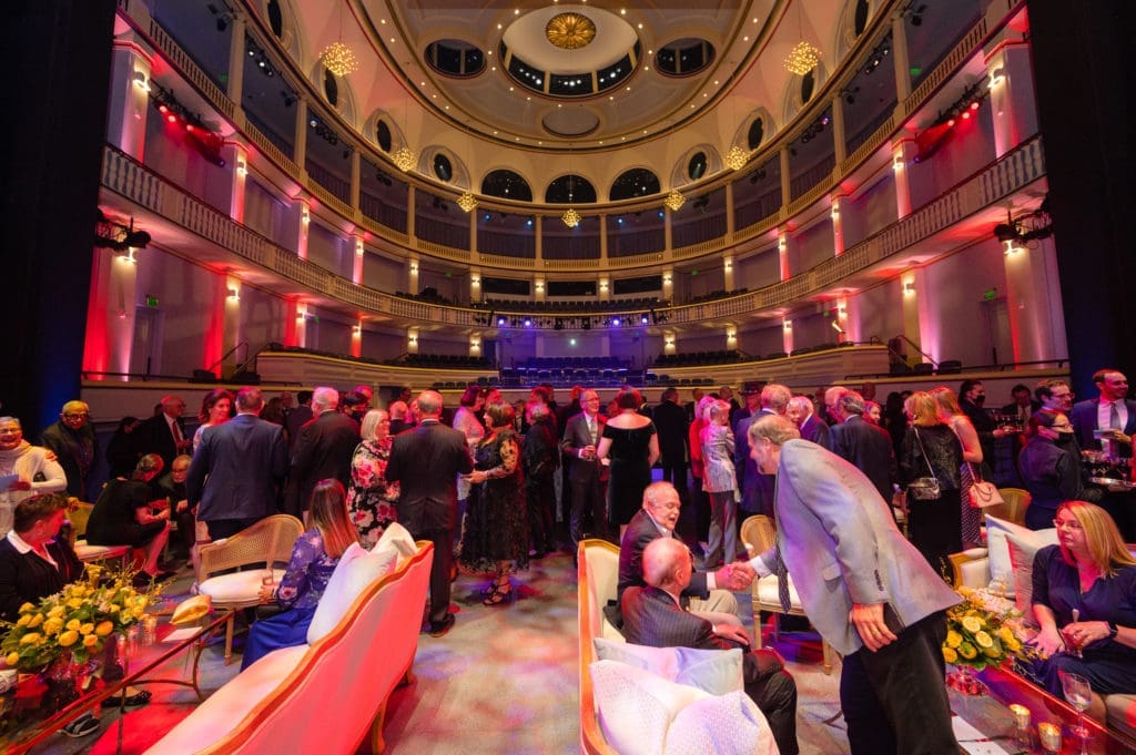 opera house Brockman Hall VIP reception onstage in Morrison Theater
