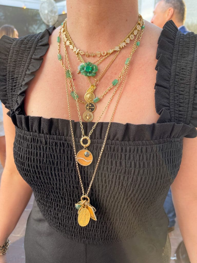 Sydney Evan pieces are made with 14 karat gold and a luxurious mix of precious and semi-precious stones.