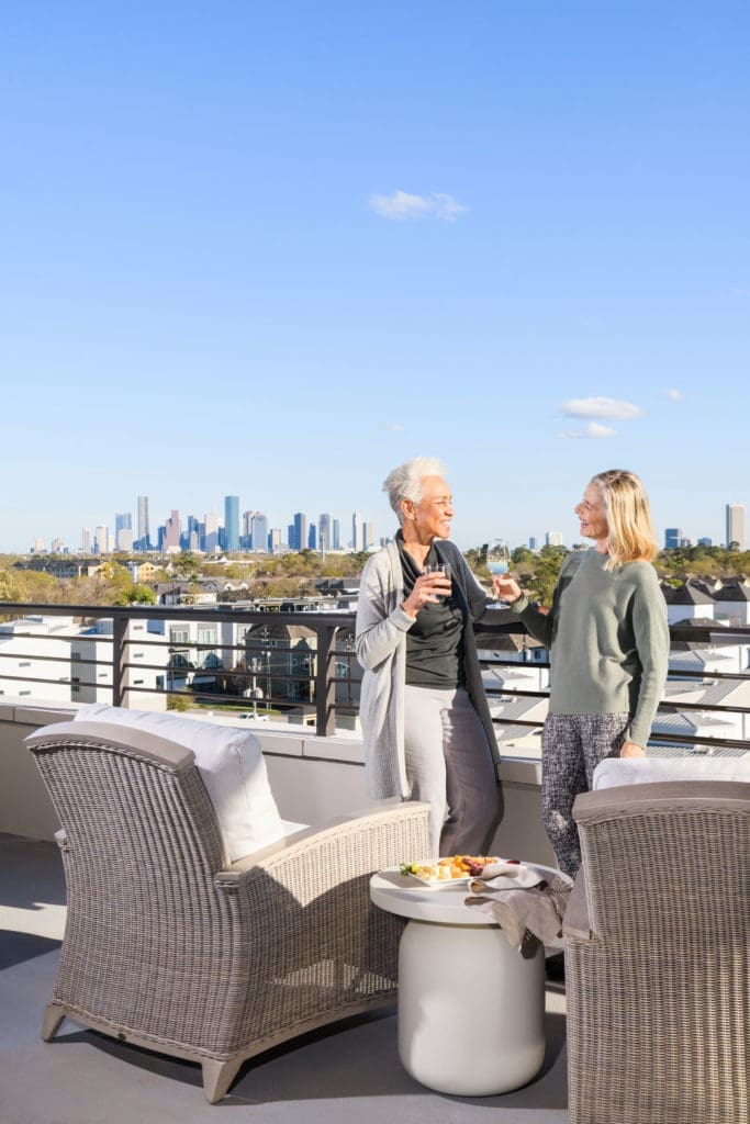 The Watermark at Houston Heights brings views from its rooftop patios that you really can't see anywhere else. (Photo by Heather Durham Photography)