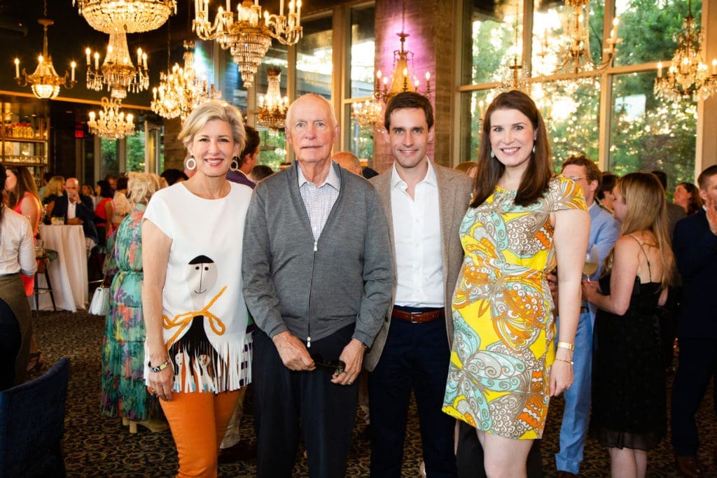 Clatyon & Shel Erikson, Kristian & Kahler Marlow at the Buffalo Bayou Partnership Cocktails in Bloom fundraiser at Flora (Photo by Lawrence Elizabeth Knox)