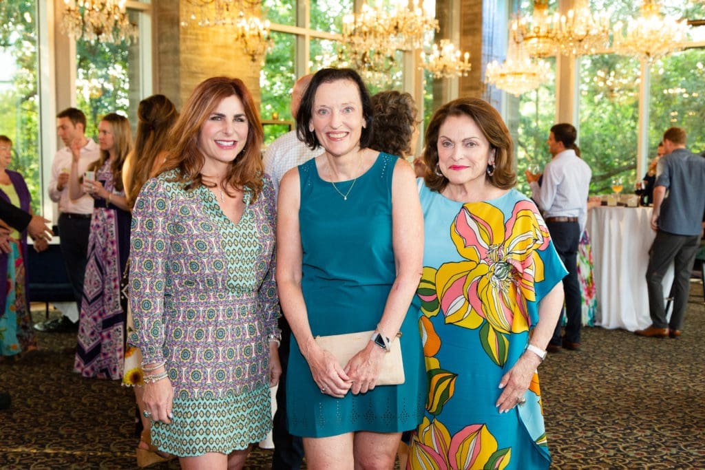 Cynthia Wolff, Barbara Burger, Beth Wolff at the Buffalo Bayou Partnership Cocktails in Bloom fundraiser at Flora (Photo by Lawrence Elizabeth Knox)