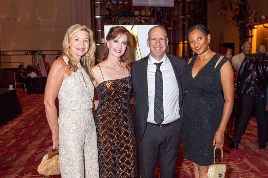 Nicole Pope, Rita Harvey & Neil Berg, Magoe Menning at the Covenant House Texas Night of Broadway Stars (Photo by Jacob Power)