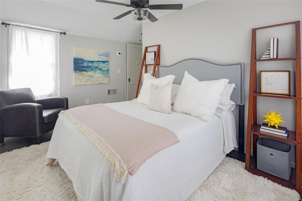 One of four bedrooms in the 2,600-square-foot bungalow.  (Photo by  Sean Gallagher)