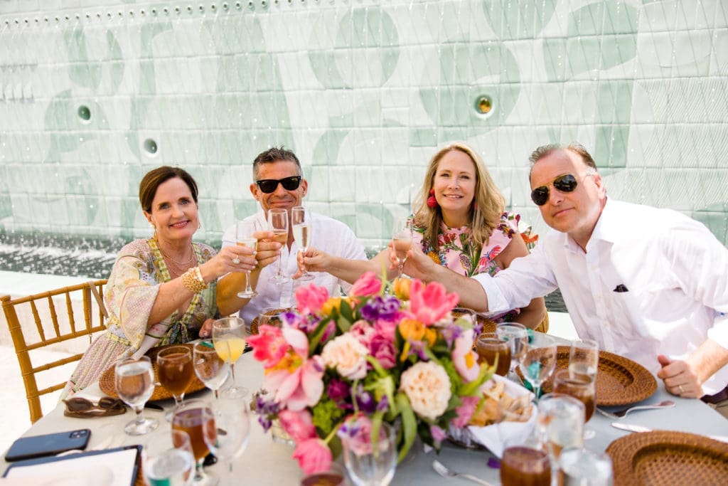 Andria & Brian Francis, Mary & Stephen Schneidau at the lunch celebrating Emily Clay's $1 million gift to Houston Botanic Garden. (Photo by Hung L. Truong Photography )
