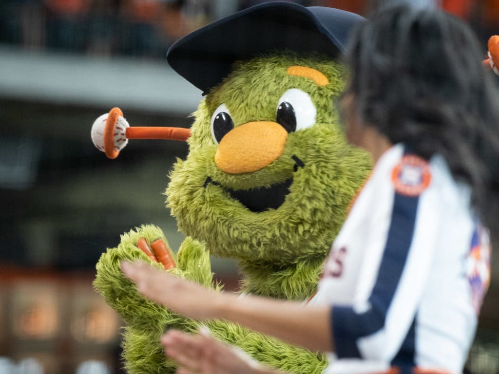 Orbit always has something going on at an Astros game. (Photo by F. Carter Smith)