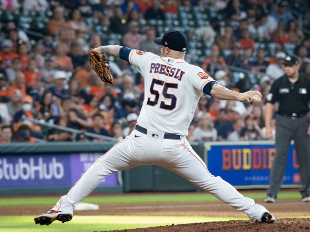 Ryan Pressly makes the Astros very confident about the ninth inning. (Photo by F. Carter Smith)
