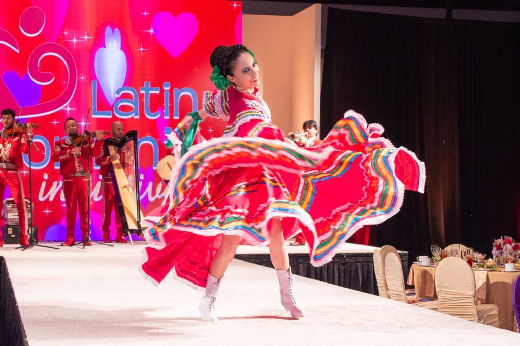 Ambassadors International Ballet Folklorico performs at the Latin Women's Initiative 20th anniversary luncheon (Photo by Jacob Power)