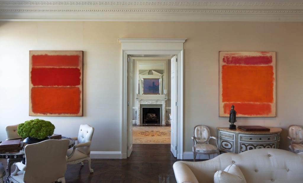 Interior of Anne Bass’s NYC Home_Rothko, Untitled (Shades of Red), Monet, Le Parlement, soleil couchant,  Rothko, No. 1 © 2022 Visko Hatfield.