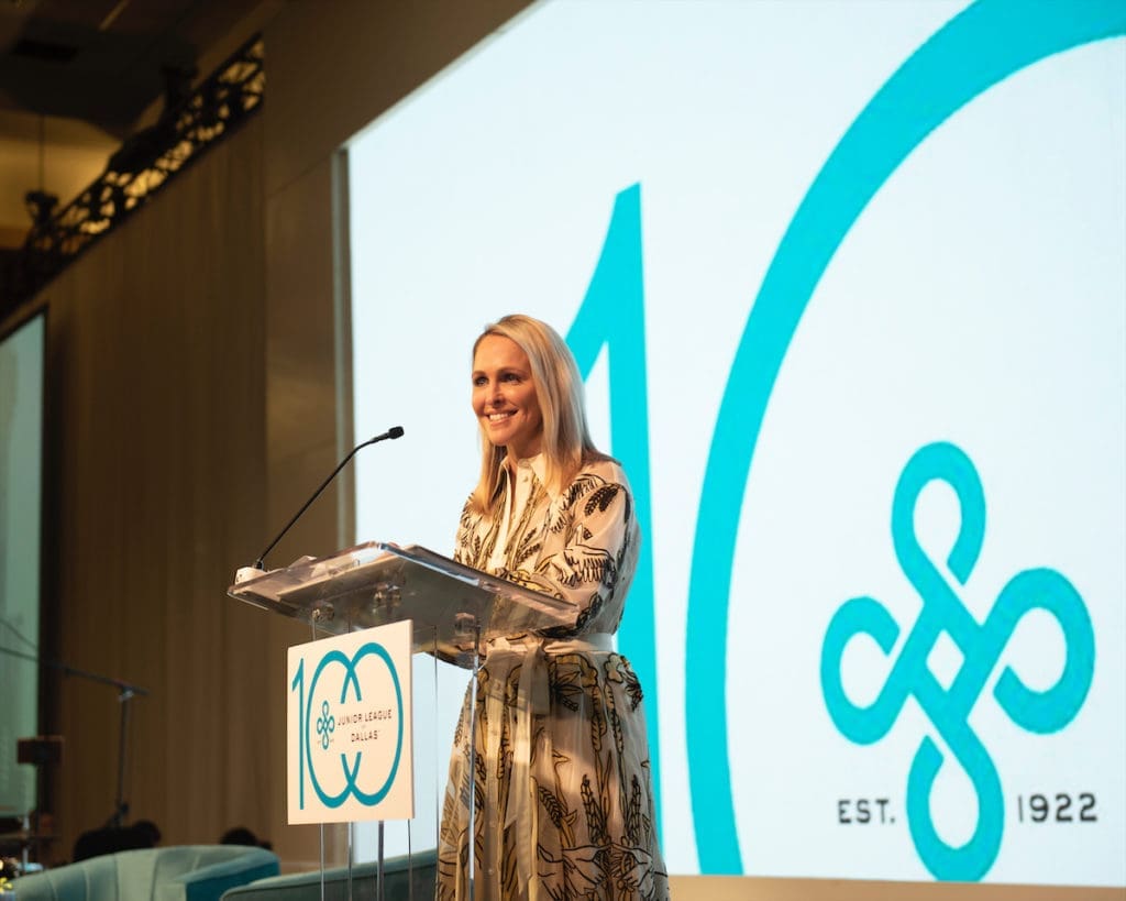 Centennial Milestones Luncheon Emcee Meredith Land. (Photo by Tamytha Cameron)