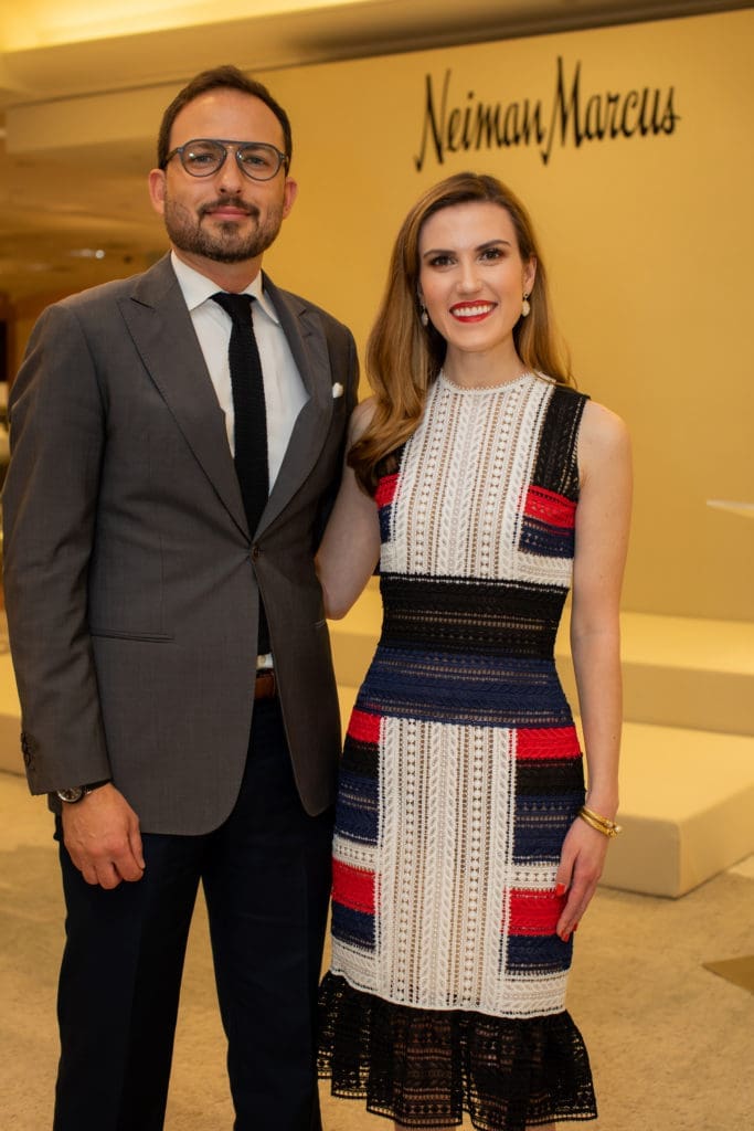 Neiman Marcus GM Chris Hendel, Neiman Marcus PR & Events manager Heather Almond at the Best Dressed announcement party (Photo by Miroma  Photography)