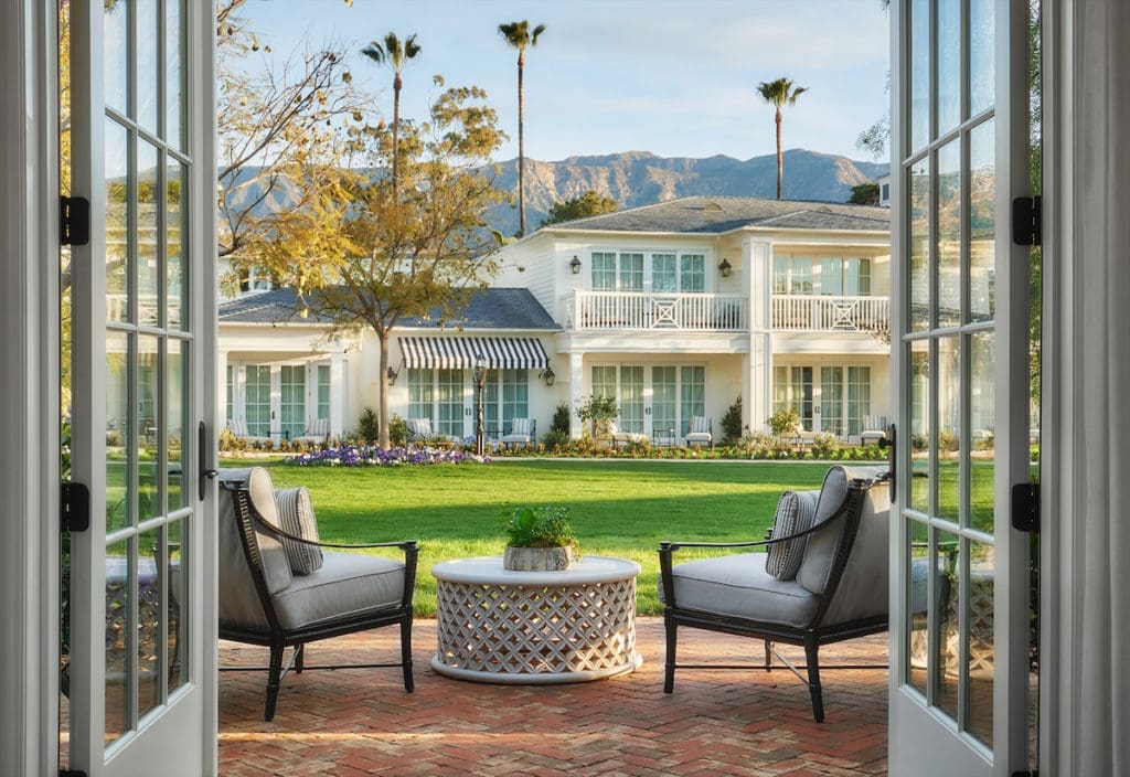 A Garden Bungalow suite terrace. 