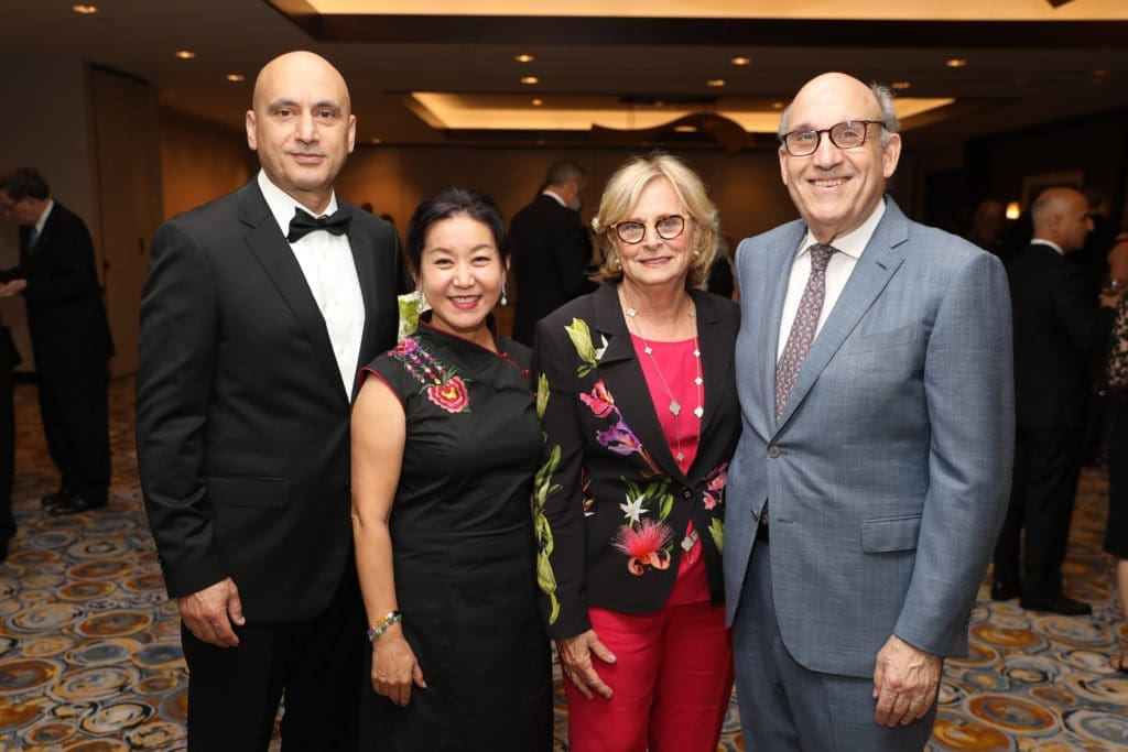 Dr. Soner Tarim & Nancy Li-Tarim, Joy & Benjamin Warren at the Lyndon Baines Johnson Moral Courage Award dinner (Photo by Priscilla Dickson)