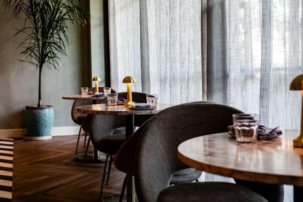 An view of the interior of the new Hamsa  eatery in Rice Village. (Photo by Kirsten Gilliam)