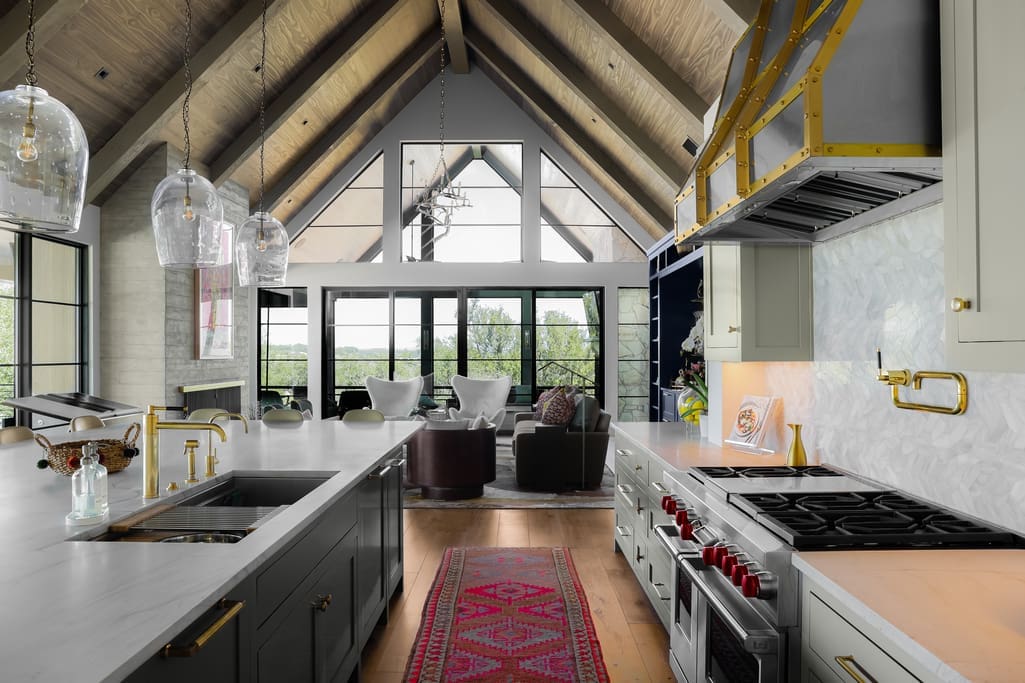 The  gourmet kitchen at 8 Oaks in the Texas Hill Country  (Photo courtesy of Douglas Elliman Real Estate)