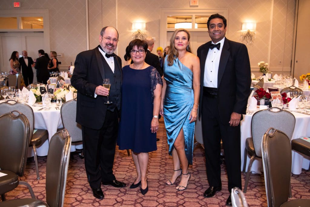 Inprint board chair Kevin Lewis & Sabrina Lewis, Michelle & Rishi Varma at the 2022 Inprint Poets and Writers Ball  (Photo by Michelle Watson, CatchLightGroup.com)