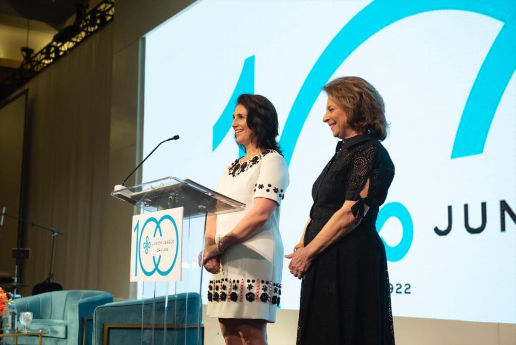 Junior League of Dallas Centennial Milestones Luncheon Co-chairs Isabell Novakov Higginbotham and Lydia Novakov. (Photo by Tamytha Cameron)